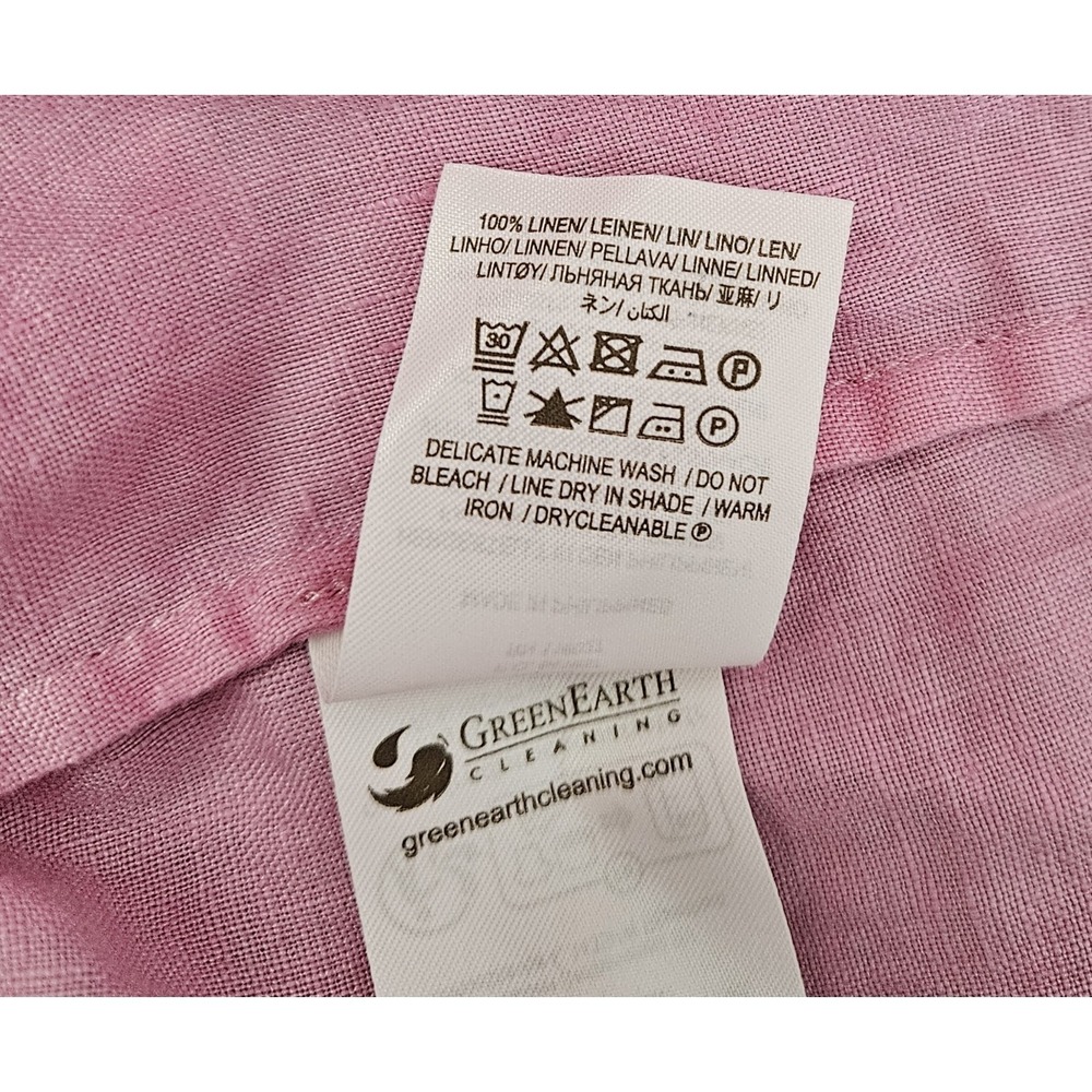 Boden 100% Linen Dress Tiered Knee Length Pink Women's Size 16/18R Bell Sleeve - Picture 6 of 8